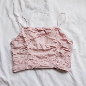 La hearts pink double cinched crop top